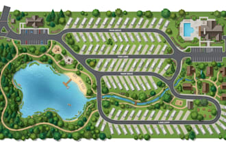 design rv park, campground map, resort site plan and property layout