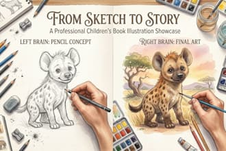hand drawn childrens book illustration storybook illustration kids book