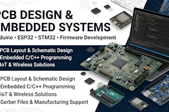 design pcb, embedded systems,  arduino, esp32, stm32, and firmware development