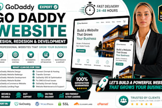design godaddy website, redesign godaddy website with SEO and airo, landing page