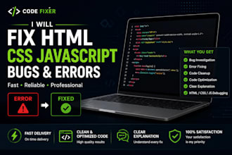 fix HTML, CSS, javascript bugs and errors