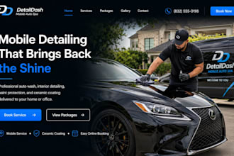 design wix car detailing website ceramic coating auto wash service car website