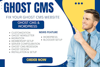 build, customize, migrate and fix your ghost cms website or blog