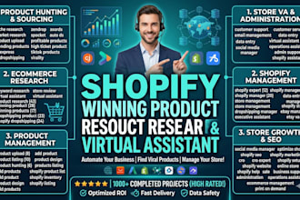 do shopify winning product research and virtual assistant