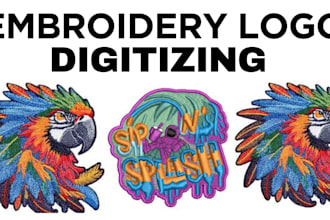 super fast embroidery digitize service in pst, jaf, pes in 2 hours rush order