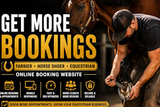 design equestrian website, farrier website,  horse shoer online booking website