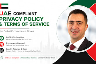 write uae compliant privacy policy terms of service for dubai ecommerce store