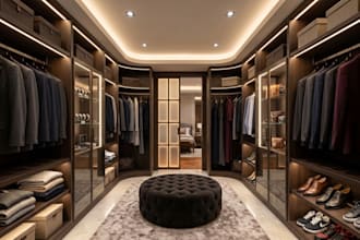 create closets, wardrobe designs, and storage with 3d modeling and rendering