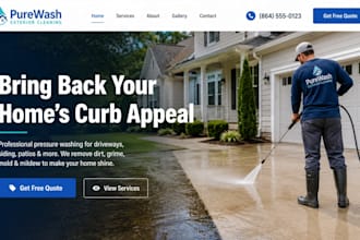 design wix pressure washing website driveway exterior cleaning lawn care website