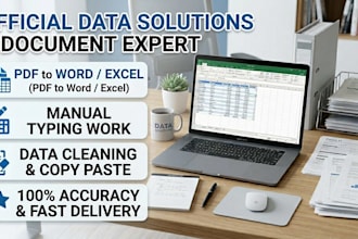 do PDF to word, data entry, and manual typing work