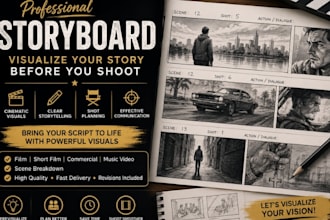 create a professional storyboard for your film, video or animation