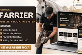 build animal care website horse farrier website equine care booking website