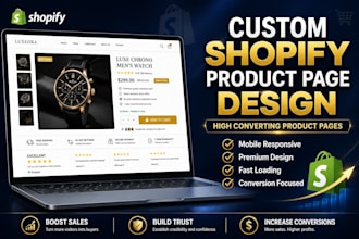 shopify product page, shopify page design, shopify store design