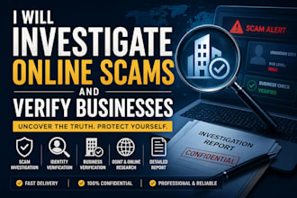 investigate online scams and verify businesses