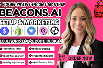 do beacons ai link in bio and website design,store setup, beacons book promotion