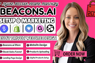do beacons ai link in bio and website design,store setup, beacons book promotion