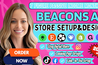 beacons ai digital store setup,etsy store,linktree setup,beacons website design