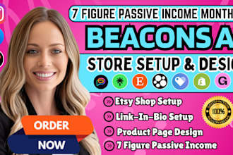 setup beacons ai digital store,etsy store,linktree setup,beacons website design