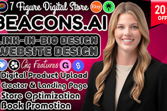 do beacons ai link in bio and website design,store setup, beacons book promotion
