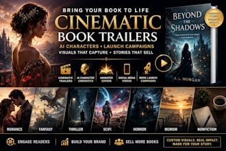 create cinematic book trailers, ai character videos and book launch promos