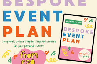 create a personalised event plan for your celebrations