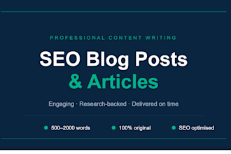 write SEO blog posts and articles for you