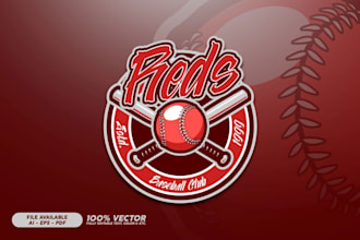 custom baseball mascot logo design for teams and schools