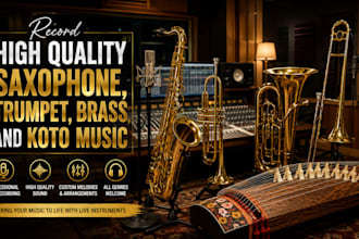 record high quality saxophone, trumpet, brass, koto music