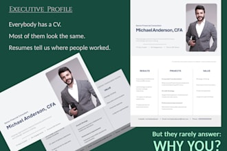 design an executive profile portfolio for leaders and consultants