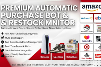 develop a high speed checkout  and auto purchase bot