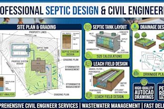 design septic tank layout and site drainage plan