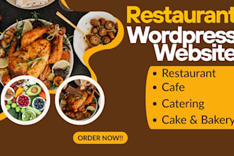 design a modern food website, restaurant website, cafe website, catering website