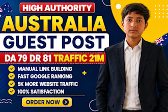 provide australia guest posts, au backlinks and link building services