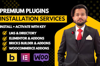 install wordpress plugins, woocommerce, lms, booking, forms