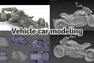 create 3d car model, vehicle, truck, rc car, stl model for game, 3d printing