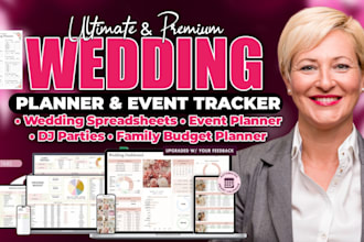 design wedding planner spreadsheet, budget planner digital planner finance track