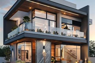create 3d architectural rendering for houses and villas