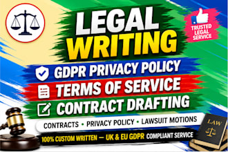 draft a gdpr compliant privacy policy and terms of service for your UK website