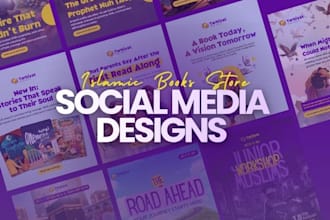 design islamic book store social media posts
