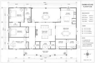 design farmhouse floor plan 2d architectural drawing 3d house model barndominium