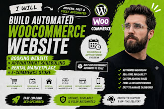 build automated woocommerce website with booking system appointment scheduling