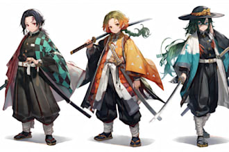 draw you or your oc in demon slayer or kimetsu no yaiba style