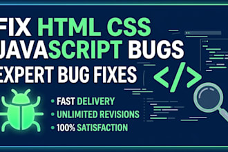 fix HTML CSS javascript bugs and website layout issues
