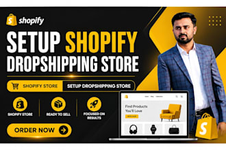 create branded shopify store, setup dropshipping store