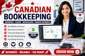 do canadian bookkeeping, quickbooks cleanup, bank reconciliation and financial
