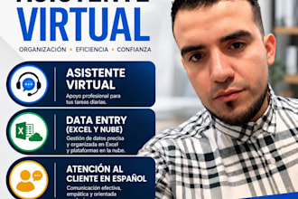 be your virtual assistant in spanish and data entry