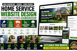 build painting, carpet cleaning, junk removal, landscaping, tree service website