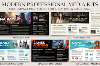 do media kit press kit epk design one sheet influencer media kit press kit