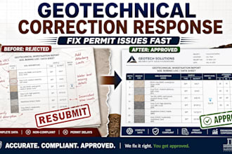 respond to geotechnical plan check or soil report corrections