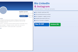 write a compelling linkedin and instagram bio that attracts clients and opportun